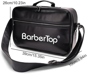 Large Barber Hairdresser Bag Hairstylist Traveling Bag Shoulder Strap Barber Carrying Bag Barber Supplies Storage Bag for Clippers Scissor Blow Dryer &amp Various Hair Cutting Tools (Black)
