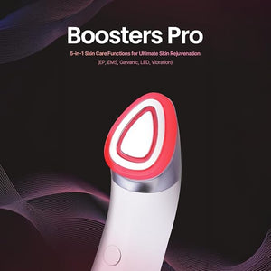 FaceFactory Boosters Pro ? Anti-Aging Skin Care Device, LED &amp; Galvanic, Glass Skin, Korean Skincare, Elasticity &amp; Radiance, Lightweight &amp; Safe for All Skin Types, Red Light Therapy