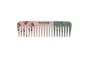 Rock &amp Ruddle Wide Tooth Comb. Perfect for Detangling Wet Hair and Applying Hair Color. Cherries Design