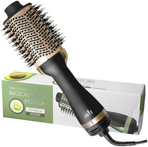 Quiet 1000-watt Ionic Ceramic Hair Dryer and Styler - Fast Drying Low Noise for Straight Curly Voluminous Smooth Hair with Heat Brush