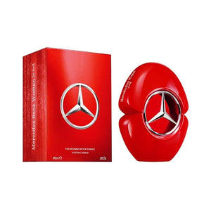 Mercedes Benz Woman in Red - Eau de Parfum - Long Lasting Perfume for Women - Jasmine Perfume with Fruity Patchouli Fragrances - Travel Size - 3 oz