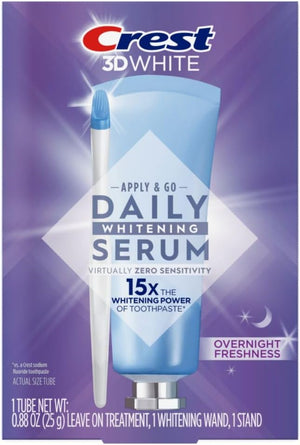 Crest 3DWhite Daily Whitening Serum Overnight Freshness, Leave-on Teeth Whitening Treatment
