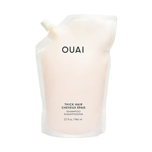 OUAI Thick Shampoo Refill - Moisturizing Shampoo with Keratin Marshmallow Root Shea Butter &amp Avocado Oil for Thick Hair - Strengthens &amp Hydrates - Paraben Phthalate &amp Sulfate Free (32 F