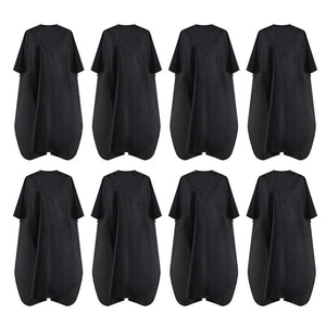 Black Waterproof Hair Salon Cape Professional Barber Cape with Metal Snap Closure Hair Cutting Cape (Black-8 Pack)
