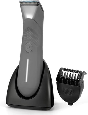 Manscape for Men Groin Trimmer for Men and Women Body Hair Trimmer and Ball Trimmer with Light Pubic Hair Shaver Manscaper Kit 7 Precisions Waterproof Wet/Dry Grooming (Grey)