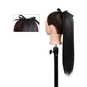 Hair Accessories 22/34 Inch Ponytail Extension Straight Hair Wig Bow Hair Band Synthetic Ponytail Women Extra Long Hair Extensions Hair Pieces For Women(01,22inches)