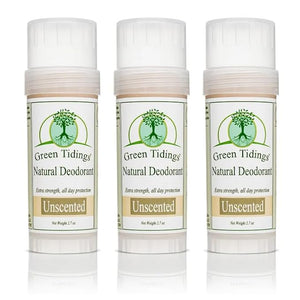 Green Tidings Unscented Deodorant ? Organic &amp Vegan Aluminum-Free Baking Soda-Free Non-Toxic Underarm Antiperspirant for Men &amp Women 2.7 oz (Pack of 3)