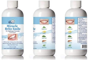 Miracle Brite Smile With Food Grade Hydrogen Peroxide and Essential Oils - Teeth whitening, breath freshening, removing bad breaths &amp; tooth sensitivity.