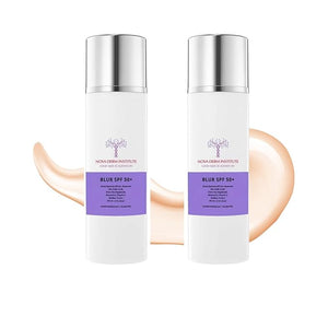 Tinted Sunscreen for Face - Lightweight Tinted Moisturizer Zinc Oxide Mineral Sunscreen - Natural Foundation Safe for All Skin Types Blur SPF 50 by NOVA DERM INSTITUTE (1.7 fl oz / 2 pack)
