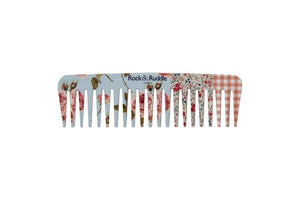 Rock &amp Ruddle Wide Tooth Comb. Perfect for Detangling Wet Hair and Applying Hair Color. Pink Gingham Design