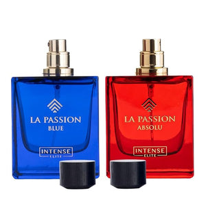 INTENSE ELITE La Passion Blue for Men &amp La Passion Absolu for Women EDP - 100ml (3.4 oz) Long Lasting Perfumes Para Hombres Perfumes For Men &amp Women Original (VALUE PACK)