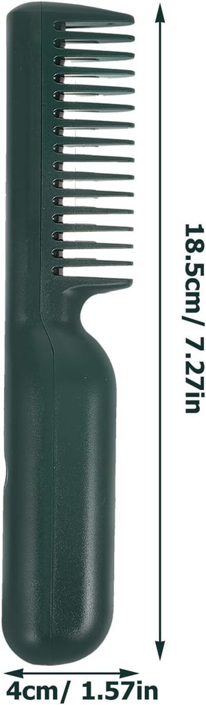 PRETYZOOM Temperature Hair Straightening Comb Brush for Smooth Hair Ceramic Heating Styling Tool for Straightening and Curling Portable USB Electric Straightener for Home Use Green