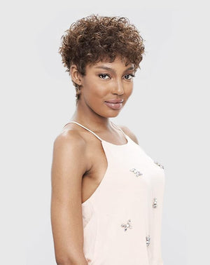 VANESSA VIXEN Human Hair Collection Wigs Short Length Curly Wave Style - HH ILON (51)