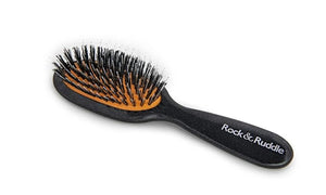 Rock &amp; Ruddle Natural Mixed Boar Bristle Hair Brush for Women and Kids (Small 6.9") - Perfect for Wet or Dry Hair, Detangling Smoothing Blowdrying - Designed &amp; Made in UK - Black Stardust Desi