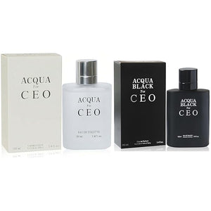 TWISHA Acqua &amp; Acqua Black Men's Cologne Eau de Parfum Gift Set - 3.4 Fl Oz Each | Citrus Spicy &amp; Woody Ambergris Fragrance | Luxury Perfume for Day &amp; Night