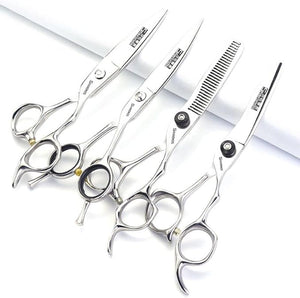 Japan 440 Steel Scissors Professional Hairdressing Scissors for Barber Thinning Hair Shears 5.5/6/6.5 Inch (6 Inch-4 Pieces)