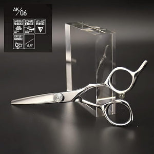 AOLANDUO Hair Scissors Professional Left Handed VG10 Steel Left Handed Barber Shears Razor Edge Offset Ergonomic Precision Hair Cutting Scissors for Salon &amp Home 1 Count 5.5 Inch