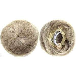 EARSHOT Hair Buns Hair Piece 1 Pack Donut Bun with Drawstring Ponytail Hair Extensions Synthetic Curly Bun Wig Hair Slices Hair Bun for Women Hair Accessories For Girls (Color : 6T88)