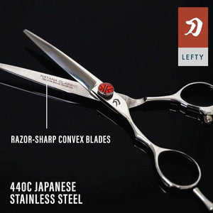 Tokko Katana Classic Lefty Shears Professional Razor Edge 440C Japanese Stainless Steel Left Handed Haircutting Scissors 6.5 Barber Shears With Adjustment Screw and Leather Case
