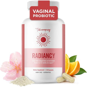 BB Company Radiancy | Vaginal Probiotics for Vaginal Dryness pH Balance | Fights Itch Odor | Anti-Aging | Hyaluronic Acid Probiotics Vitamin C Multi Collagen | 120 Ct