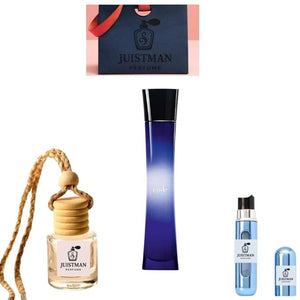 Ju©¥stman DES?GNER BRAND COLLECT?ONS-Perfumes for Women 3 Pieces Set Bundle With Code Perfume for Women Eau de Parfum Spray 2.5 OZ- 5ml Refillable Perfume Atomiser- Hanging Car Smells-Woman Gift Set