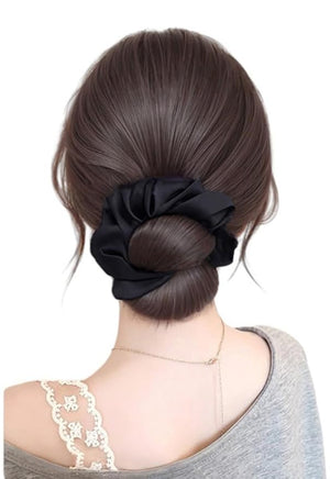 Hair Bun Hairpiece Claw Clip in Bun Chignon Fake Ponytail Hair Extension Wig for Women Daily Party (Brownish Black)