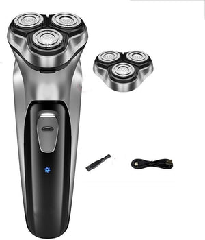 Head Shaver for Men, Electric Face Shaver Razor for Men 3D Floating Blade Washable USB Rechargeable Shaving Beard Machine (Color : Silver)