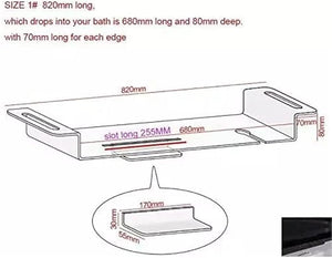 WANLIAN 33inch Luxury Bathtub Caddy for Bathroom - Table Tray with Storage and Organizer (Clear-C)