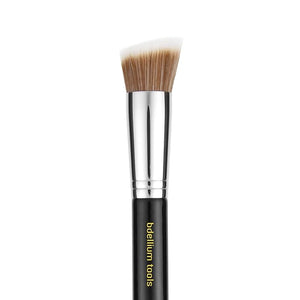 Bdellium Tools Professional Makeup Brush - Maestro Series 954 Duet Fiber Slanted Kabuki - With Soft Synthetic Fibers For Stippling Buffing Blending (Black 1pc)