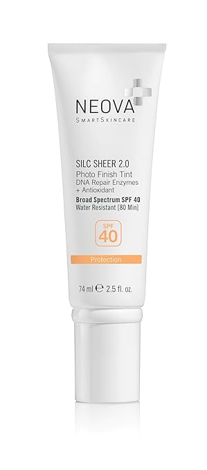 NEOVA SmartSkincare Silc Sheer 2.0 Tinted Sunscreen 2.5 fl oz | Broad Spectrum SPF 40 | Up To 80 min. Water Resistance | Oil &amp Fragrance Free | For All Skin Types