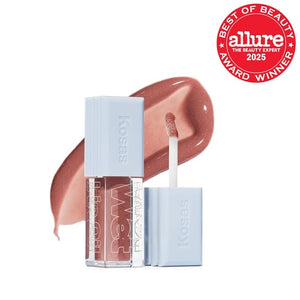 Kosas Wet Lip Oil Gloss - Hydrating Lip Plumping Treatment with Hyaluronic Acid &amp; Peptides, Non-Sticky Finish (Unbuttoned)