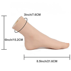 Practice Foot Model Soft Realistic Silicone Flexible Bendable Model Manicure Tool Fake Nail Foot for Nail Tips Art Training for Home Salon DIY (Left)