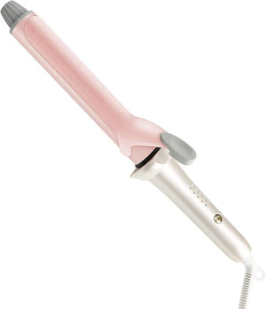 UMART Waver Curling Iron 1 Inch Hair Curler Curling Wand 7.28 Inch Long Barrel Dual Voltage Ceramic 10s Fast Heating Styling Tools for Long Hair All Hair Types Dusty Rose Gold 25mm