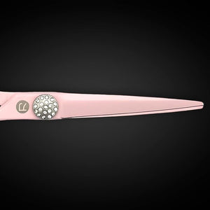 Pink Hair Scissors for Professional Use - 440C Stainless Steel w/Pink Titanium Finish - Sharp Durable (5.5 Swivel Scissors)