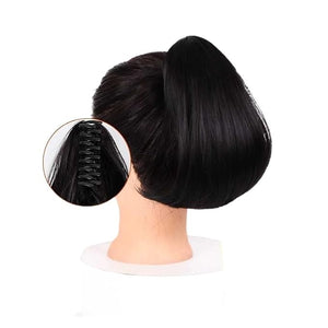 SONGCHAO Fake Hair Bun 8 Inch Short Straight Ponytail Hair Extension Synthetic Ponytail Drawstring Claw Clip for Women Hair Extension Wigs Hair Accessories (Color : 10 Size : 8inches)