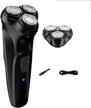 Head Shaver for Men, Electric Face Shaver Razor for Men 3D Floating Blade Washable USB Rechargeable Shaving Beard Machine (Color : Black)