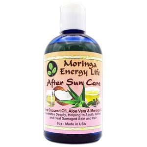 Moringa Energy Life After Sun Care Oil 8 oz Soothes Skin from Sun Exposure with Coconut Oil Aloe Vera Juice Moringa Oil for Skin and Hair