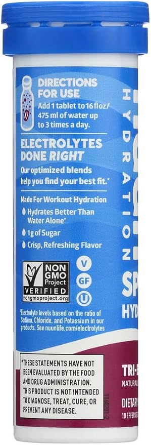 Nuun Active: Tri-Berry Electrolyte Enhanced Drink Tablets (6-Pack of 10 Tablets)