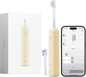Laifen Wave Special Electric Toothbrush New 2025 Version Oscillation &amp Vibration Sonic Electric Toothbrush for Adults with App 2 Brush Heads IP68 Waterproof Travel Powered Toothbrush (Matte Yel