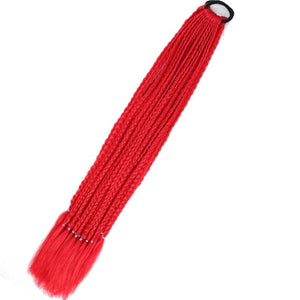 Synthetic Gradient Boxing Braided Ponytail For Girls With Elastic Hair Rubber Bands Hair Accessories Wig Headband Hairpiece