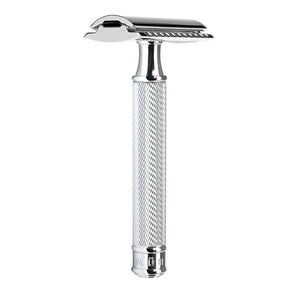 M?HLE Chrome Silvertip Fibre Safety Razor (Closed Comb) Shaving Set