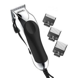 Wahl USA Chrome Pro Corded Clipper Complete Haircutting Kit for Men ? Powerful Total Hair Clipping Beard Trimming &amp Grooming - Model 3024635