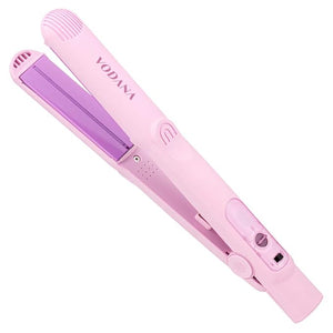 VODANA Professional Softbar Flat Iron - Ceramic Straightener with Patented Silicone Bar Smooth &amp Quick Styling Healthy Hair Solution Dual Voltage for Worldwide Use(1 inch Lavender)