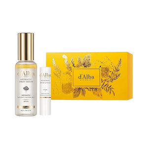 d'alba Piedmont White Truffle Vegan Gift Set First Aromatic Spray Serum and Nourishing Lip Balm 35g ? Deep Hydration &amp Antioxidant Care Vegan Facial Mist &amp Lip Treatment Duo Hypoallergenic