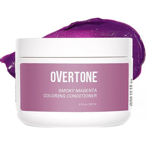 oVertone Haircare Color Depositing Conditioner - 8 oz Semi-Permanent Tint with Shea Butter &amp Coconut Oil - Temporary Vegan Cruelty-Free Hair Tint/Dye - Smoky Magenta