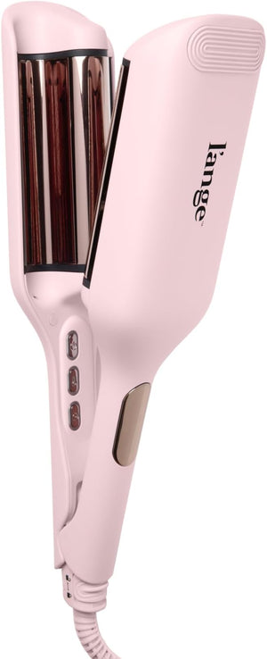 L'ANGE HAIR SculptWaver Titanium Deep Wave Crimper | Modern Crimper for Easy Uniform Waves &amp Sculpted Texture | Negative Ion Technology for Frizz-Free Shine &amp Smooth Hair (Blush - Large)