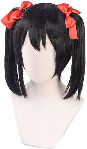 Straight High Temperature Fiber Girl Hono Cosplay Wig Clip On Ponytail Hair Accessory Synthetic