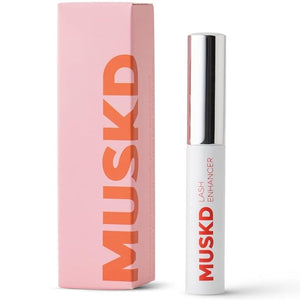 MUSKD Eyelash Growth Serum - Lash Enhancer for Longer Thicker Fuller Lashes &amp Brows - Natural Vegan &amp Cruelty-Free Eyelash Serum for Lash &amp Brow Growth Gentle Formula (3 ML)