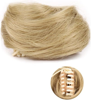 HIHELO 1-Pack Mini Claw Clip Messy Cat Ears Short Synthetic Curly Wavy Bun Extension Wig Claw Clip Women Hair Accessories (Color : 07)