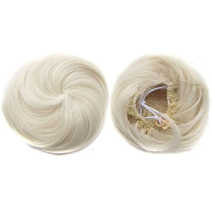 SONGCHAO Fake Hair Bun 1 Pack Donut Bun with Drawstring Ponytail Hair Extensions Synthetic Curly Bun Wig Hair Slices Hair Bun for Women Hair Accessories (Color : #60)